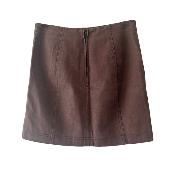 Free People Modern Femme Vegan Suede Mini Skirt Sz 4 - Picture 4 of 9